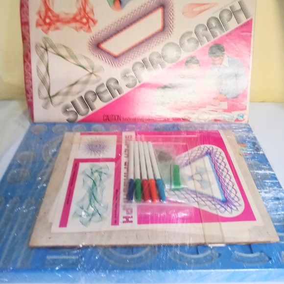 Vintage 1974 Kenner Super Spirograph #14271 Design Drawing Art Mandalas Rare Blu